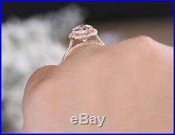 Dianty 2.80 Ct Pear Cut Diamond Engagement Perfect Bridal Ring Set 14k Rose Gold