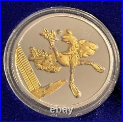 Disney Fantasia Golden Anniversary 7 Coin Set Silver 22Kt Gold COA