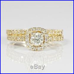 EXCLUSIVE 1.20CT Natural DIAMONDS I/SI1 Bridal Set PURE 14KT Yellow Gold 4855.00