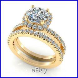 EXCLUSIVE 1.20CT Natural DIAMONDS I/SI1 Bridal Set PURE 14KT Yellow Gold 4855.00