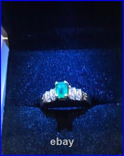 Emerald Ring 14K Channel Set Diamonds. Gold Rush 14/20K GOLD Nugget Pure22-24Kset
