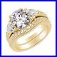 Engagement Bridal Ring Set 14K Yellow Gold Plated Sterling Silver Cubic Zirconia