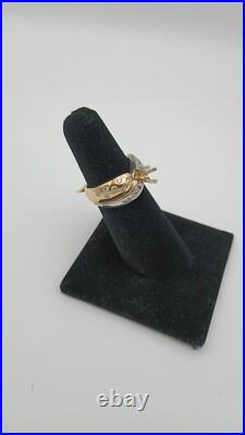 Engagement/cocktail setting. 50 carats of Nat dia 14kt Pure gold 80'sVintage NWT