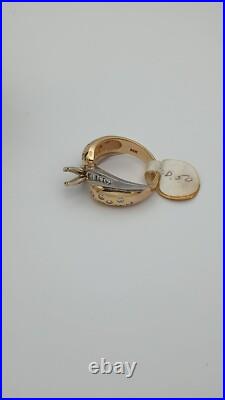Engagement/cocktail setting. 50 carats of Nat dia 14kt Pure gold 80'sVintage NWT