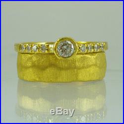 Engagement ring set, Wedding band, Pure gold wedding rings, wedding bands Women, 24K