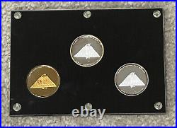 Enviromint 24K Gold Select. 999 Silver- Bronze Three Coin John Elway Proof Set