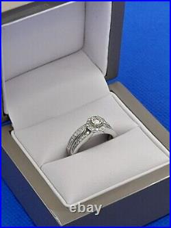 Ernest Jones 9 Ct White Gold 0.50 Carat Diamond Perfect Fit Bridal Set Sz M 4.6g