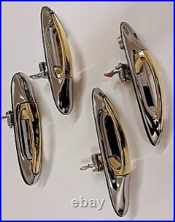 Exterior Door Handle Set of 4 98-2002 Lincoln Town Car 24k Gold Chrome Plastic