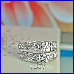 FINE 2.60CT Natural DIAMONDS I/SI1 Bridal Set, PURE 14KT White Gold, 7365.00