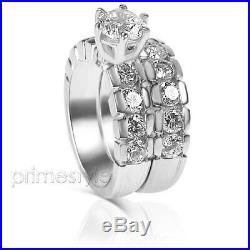 FINE 2.60CT Natural DIAMONDS I/SI1 Bridal Set, PURE 14KT White Gold, 7365.00