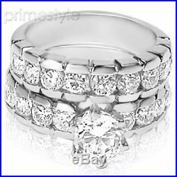 FINE 2.60CT Natural DIAMONDS I/SI1 Bridal Set, PURE 14KT White Gold, 7365.00