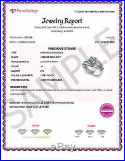 FINE 2.60CT Natural DIAMONDS I/SI1 Bridal Set, PURE 14KT White Gold, 7365.00