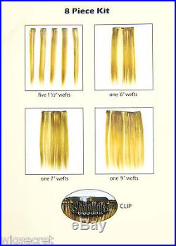 Fancy Clip-in Extension 100% Pure Human Hair 8 pc Set