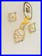 Fashion -18k Pure Solid Gold Set Pendent Earring Studs Stone High Quality
