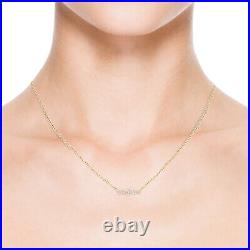 Five Stone Bezel-Set Lab Diamond Trapeze Necklace in 14k Yellow Gold 18 Chain