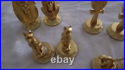 Franklin Mint King Tut Chess Set Glass Pyramid Tutankhamun 24 carat Gold Plated