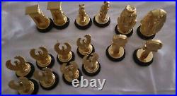 Franklin Mint King Tut Chess Set Glass Pyramid Tutankhamun 24 carat Gold Plated