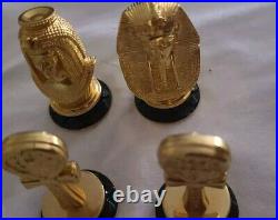 Franklin Mint King Tut Chess Set Glass Pyramid Tutankhamun 24 carat Gold Plated