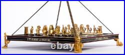 Franklin Mint King Tut Tutankhamun Chess Set Glass Pyramid 24 Carat Gold Plated