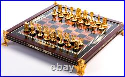 Franklin Mint King Tut Tutankhamun Chess Set Glass Pyramid 24 Carat Gold Plated