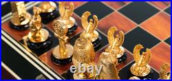 Franklin Mint King Tut Tutankhamun Chess Set Glass Pyramid 24 Carat Gold Plated