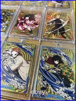 Full Set of 9 MR Gold Metal Cards Demon Slayer Collectible Tanjiro Kamado