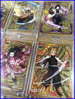 Full Set of 9 MR Gold Metal Cards Demon Slayer Collectible Tanjiro Kamado