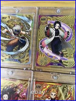 Full Set of 9 MR Gold Metal Cards Demon Slayer Collectible Tanjiro Kamado