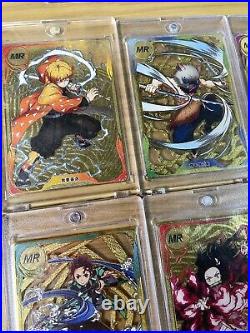 Full Set of 9 MR Gold Metal Cards Demon Slayer Collectible Tanjiro Kamado