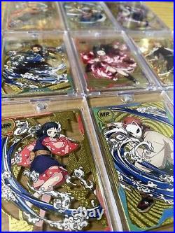 Full Set of 9 MR Gold Metal Cards Demon Slayer Collectible Tanjiro Kamado