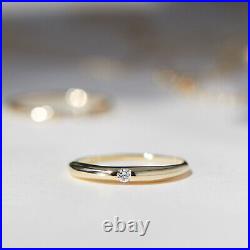 Fully Bezel Set Solitaire Round Shape Moissanite In Pure 10K Yellow Gold Band
