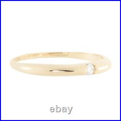Fully Bezel Set Solitaire Round Shape Moissanite In Pure 10K Yellow Gold Band