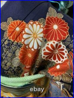Furisode Gold Piece Embroidery Pure Silk Set
