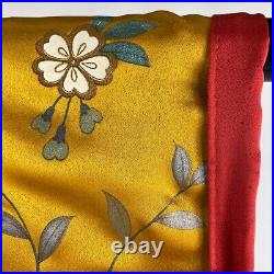 Furisode near mint Good quality Fukuro obi full set Cherry Blossoms Gilded Y