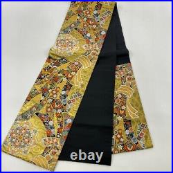 Furisode near mint Good quality Fukuro obi full set Kicho Gold and silver Br