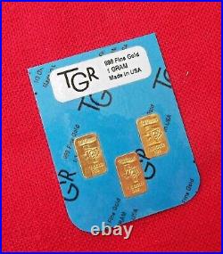 GOLD 1 GRAM TGR BULLION BARS 999.9 THE PERFECT PREPPER COMBO SET bin11