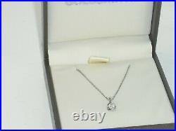 GOLDSMITHS 9ct white gold 0.15ct tension set diamond solitaire necklace, perfect