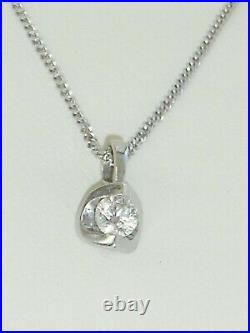 GOLDSMITHS 9ct white gold 0.15ct tension set diamond solitaire necklace, perfect