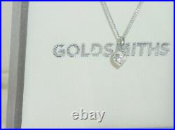 GOLDSMITHS 9ct white gold 0.15ct tension set diamond solitaire necklace, perfect