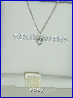GOLDSMITHS 9ct white gold 0.15ct tension set diamond solitaire necklace, perfect
