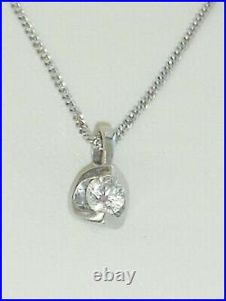 GOLDSMITHS 9ct white gold 0.25ct tension set diamond solitaire necklace, perfect