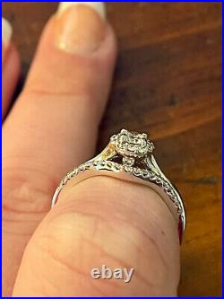 GORGEOUS white gold diamond engagement and wedding band set PERFECT
