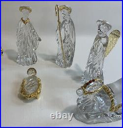 GORHAM Crystal- Gold Nativity 10 pc Perfect Condition Set