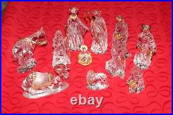 GORHAM Crystal- Gold Nativity set-12 pc all in original boxes-perfect condition