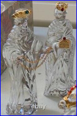 GORHAM Crystal- Gold Nativity set-9 pc Perfect Condition FREE SHIPPING