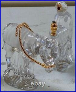 GORHAM Crystal- Gold Nativity set-9 pc Perfect Condition FREE SHIPPING