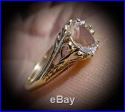 Genuine. 9 Carat Herkimer Diamond set in a PURE 14K YELLOW GOLD RING (Size 7)