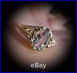 Genuine. 9 Carat Herkimer Diamond set in a PURE 14K YELLOW GOLD RING (Size 7)