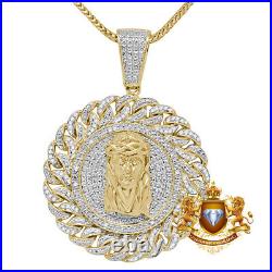 Genuine Diamond 0.50 Cwt. Jesus Face Piece Round Men's Pendant Charm Chain Set