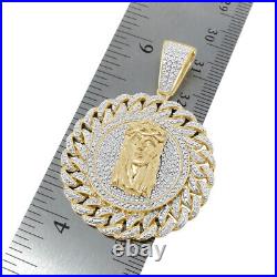 Genuine Diamond 0.50 Cwt. Jesus Face Piece Round Men's Pendant Charm Chain Set